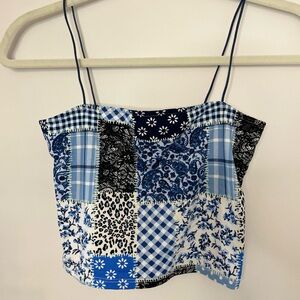 Bear Dance Blue Patchwork Camisole